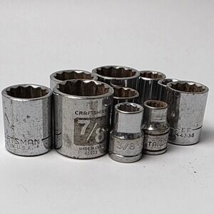 Used 3/8" Various Shallow Sockets **READ DESCRIPTION**  #0680